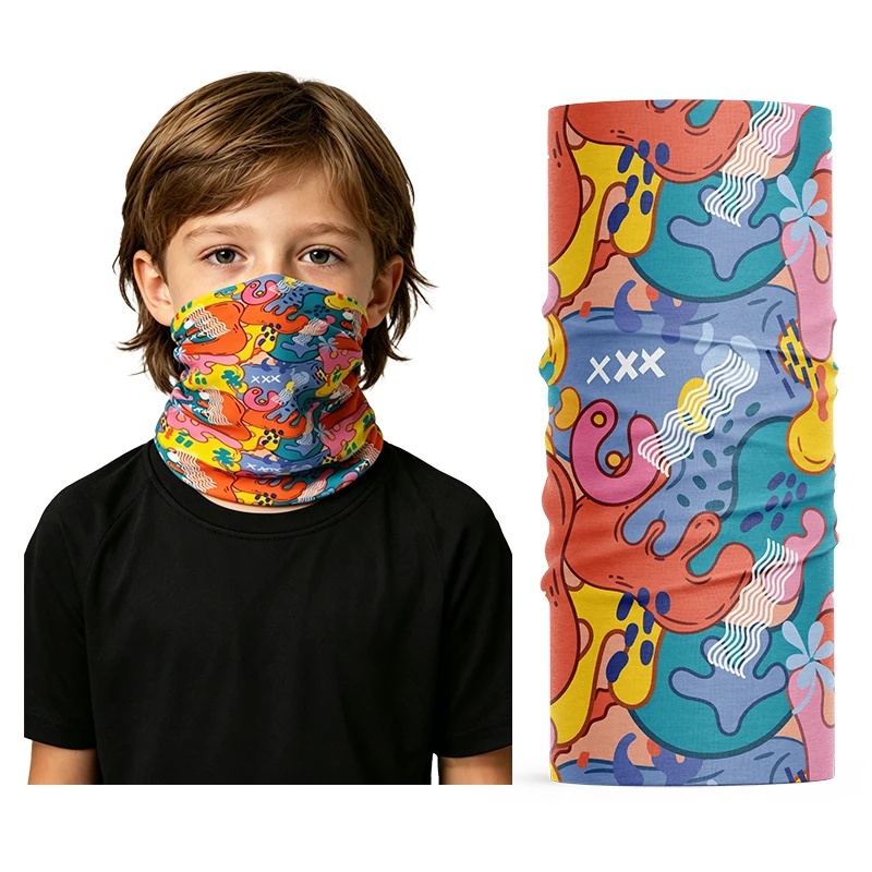 Kids Face Mask - Gola de seda gelada para crianças,